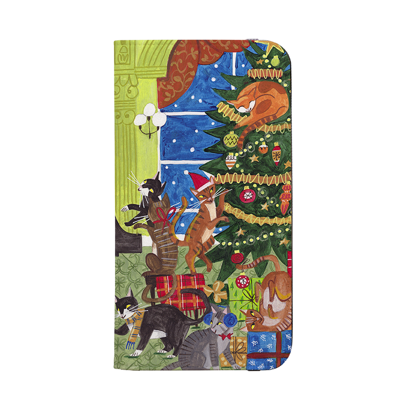 Christmas Cats Wallet Case By Caroline Bonne Muller