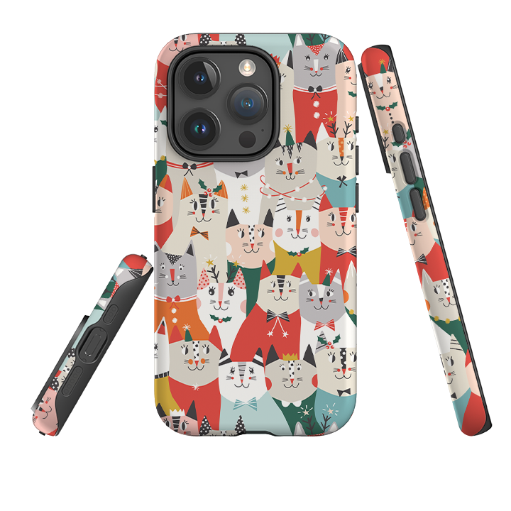 iPhone Tough Case - Christmas Cats By Ali Brookes
