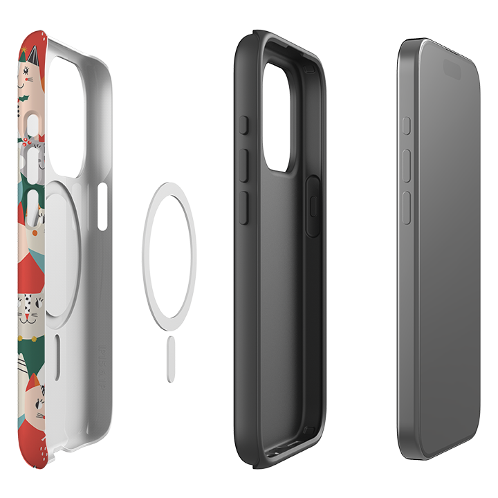 iPhone MagSafe Tough Case - Christmas Cats By Ali Brookes