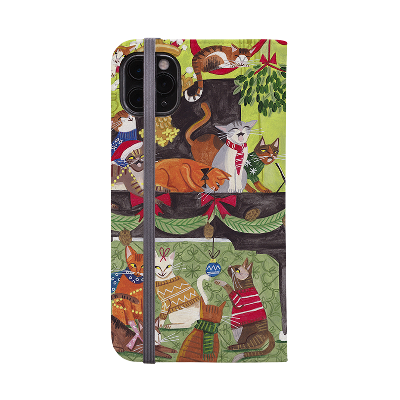 Christmas Cats Wallet Case By Caroline Bonne Muller