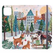 Christmas Dogs Wallet Case By Caroline Bonne Muller