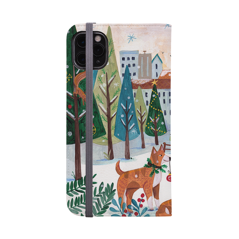 Christmas Dogs Wallet Case By Caroline Bonne Muller
