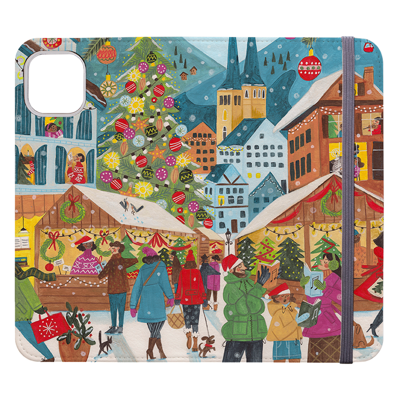 Christmas Market Wallet Case By Caroline Bonne Muller
