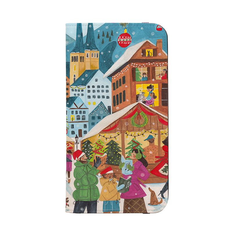 Christmas Market Wallet Case By Caroline Bonne Muller
