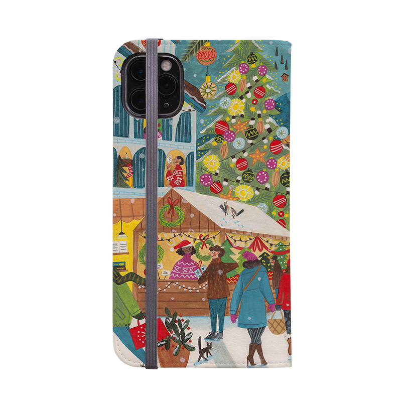 Christmas Market Wallet Case By Caroline Bonne Muller