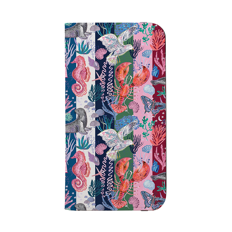 Coastal Calling Stripe Wallet Case By Emma Frances Grant