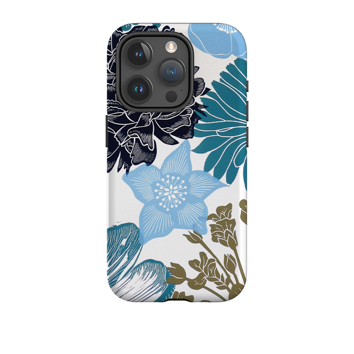 iPhone Tough Case - Cottage Garden Blue By Kate Heiss