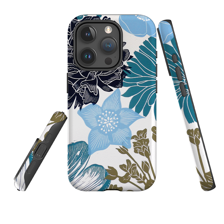 iPhone Tough Case - Cottage Garden Blue By Kate Heiss
