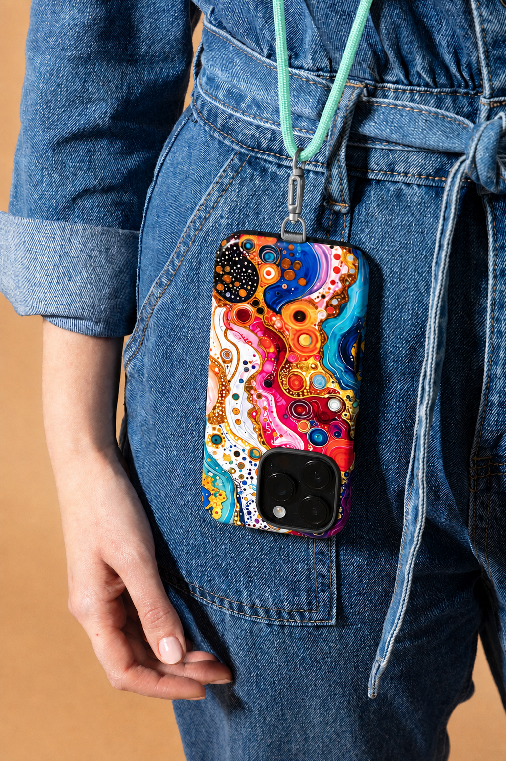 Cross Body Adjustable Phone Strap- Mint (Not compatible with our wallet cases)