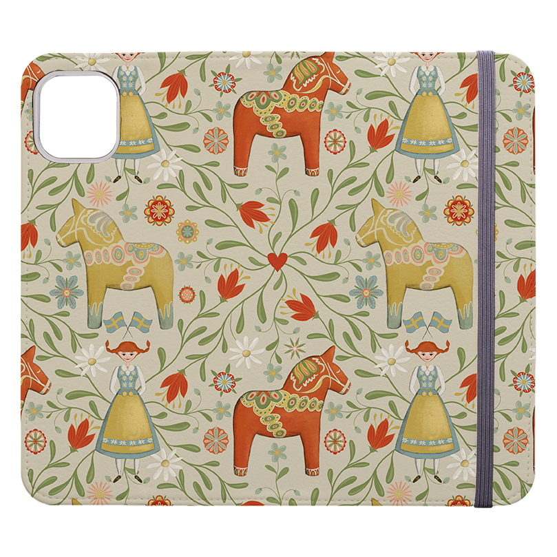 Dala Horses Wallet Case By Maja Lindberg