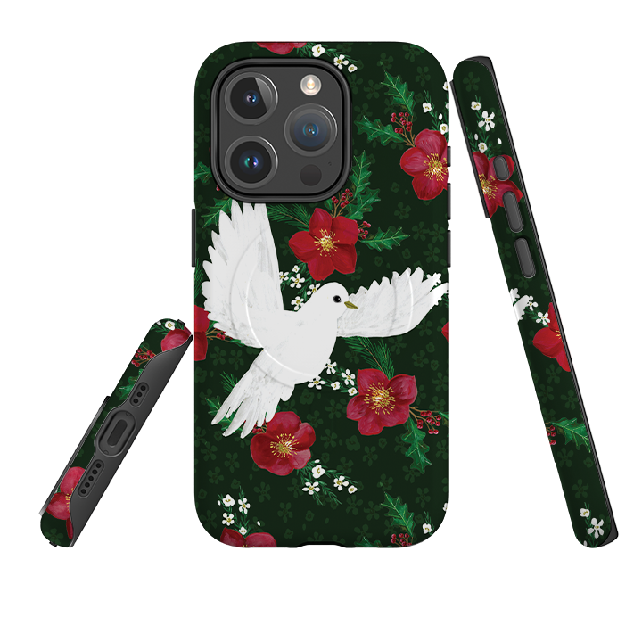 iPhone MagSafe Tough Case - Dove and Floral By Abby Jacobs