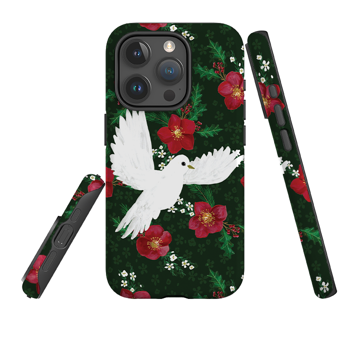 iPhone Tough Case - Dove and Floral By Abby Jacobs