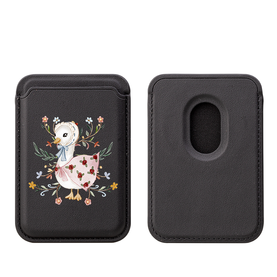 Duck Floral MagSafe Wallet- Black