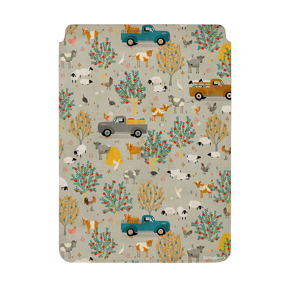 Farm Life Grey By Katherine Quinn Laptop, Kindle & iPad Sleeve