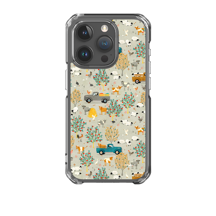iPhone 15 Clear Case - Farm Life Grey By Katherine Quinn