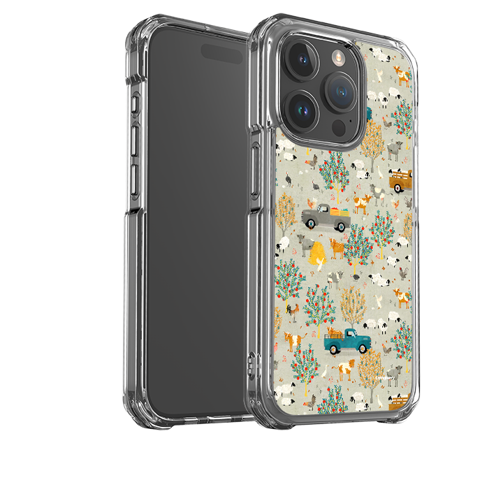 iPhone 15 Clear Case - Farm Life Grey By Katherine Quinn