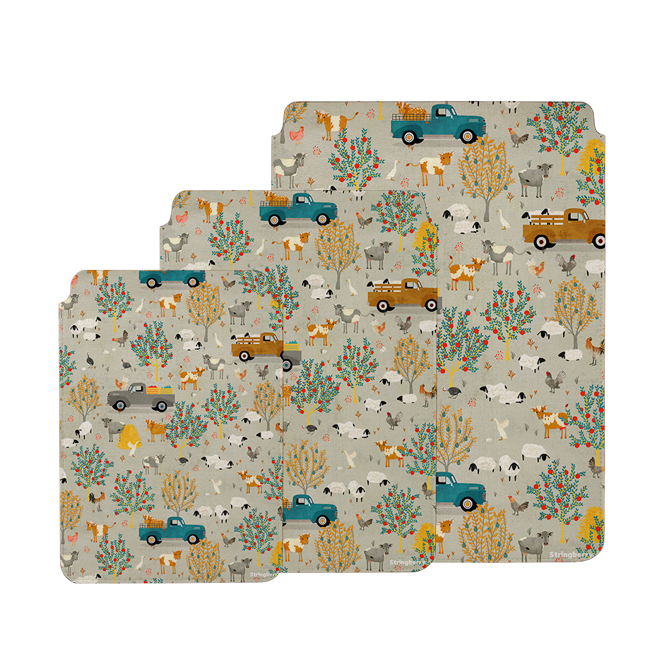 Farm Life Grey By Katherine Quinn Laptop, Kindle & iPad Sleeve