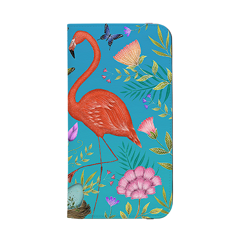 Flamingos And Flowers By Catherine Rowe Wallet case