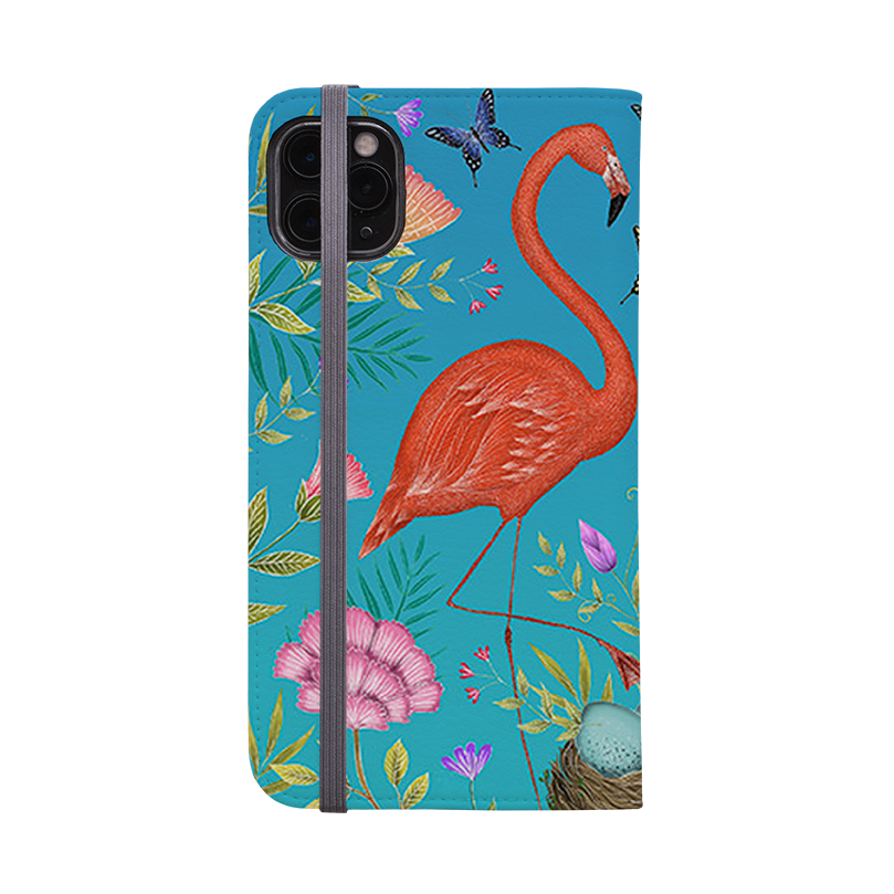Flamingos And Flowers By Catherine Rowe Wallet case