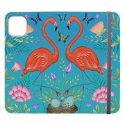 Flamingos And Flowers By Catherine Rowe Wallet case