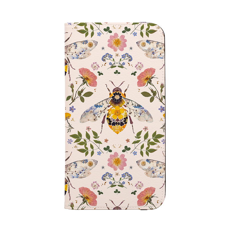 Floral Bees 1 Wallet Case By Helen Ahpornsiri