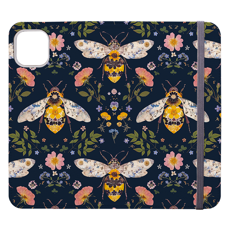 Floral Bees 4 Wallet Case By Helen Ahpornsiri