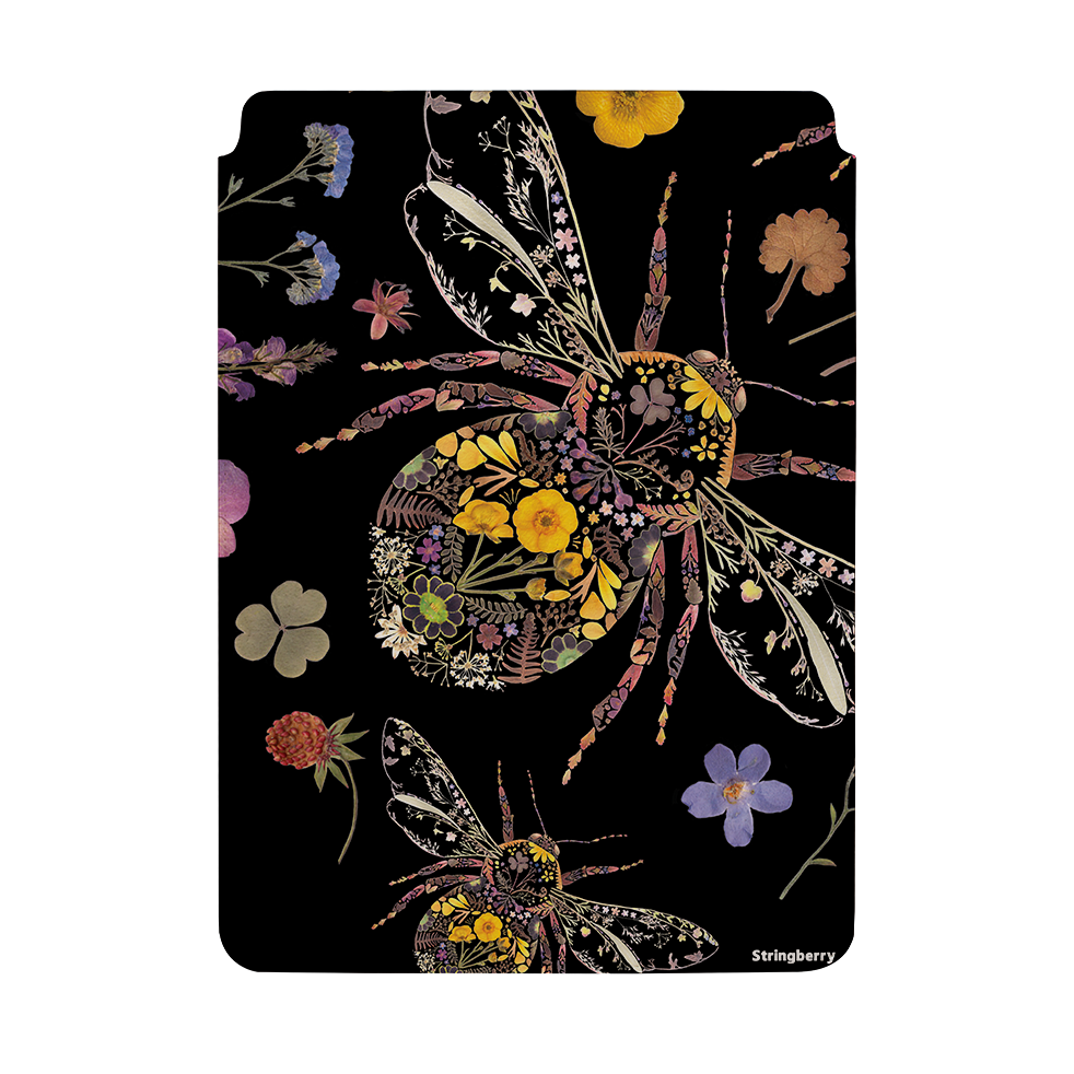 Floral Bumble Bees By Helen Ahpornsiri Laptop, Kindle & iPad Sleeve