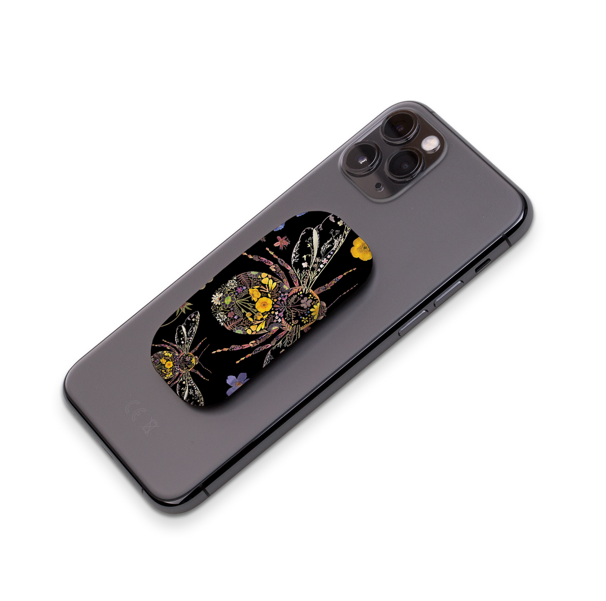 Floral Bumble Bees Phone Stand By Helen Ahpornsiri