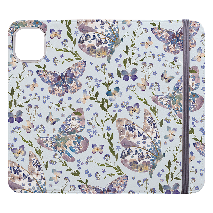 Floral Butterflies 2 Wallet Case By Helen Ahpornsiri