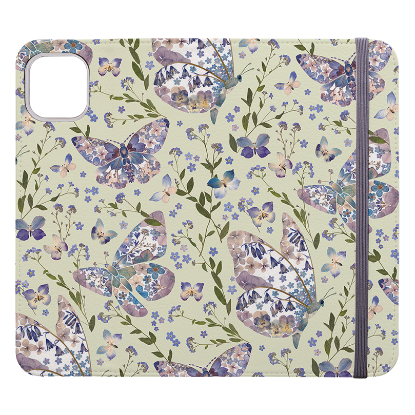 Floral Butterflies 3 Wallet Case By Helen Ahpornsiri
