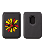 Floral Mandala MagSafe Wallet- Black