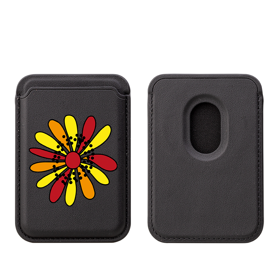 Floral Mandala MagSafe Wallet- Black