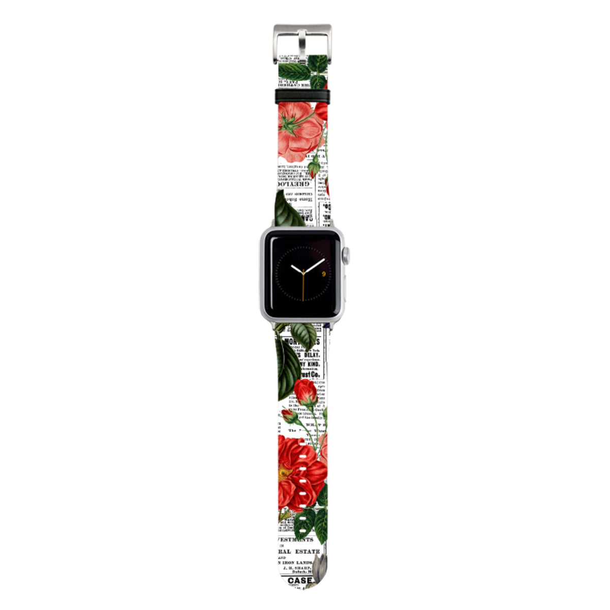 Floral Newsprint Apple Watch Strap