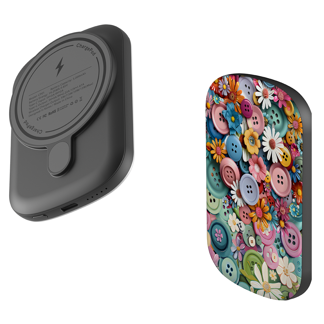 MagSafe Power Bank - Floral Buttons