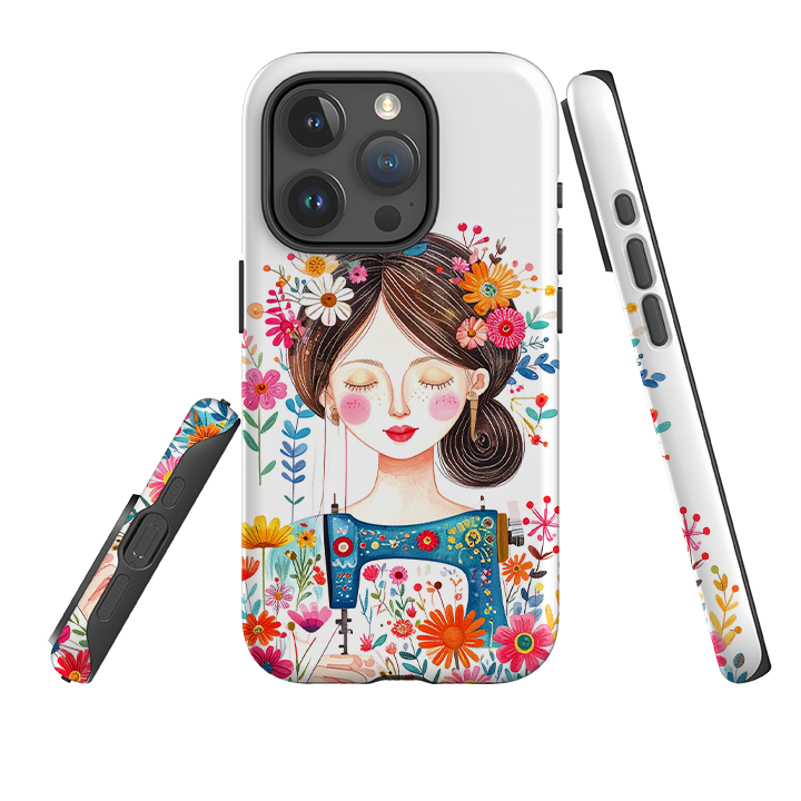 iPhone Case - Floral Sewing Lady