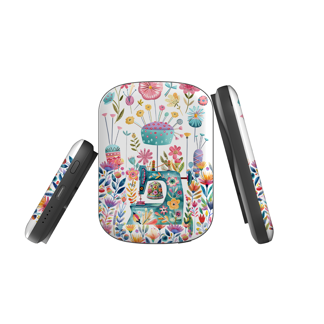 MagSafe Power Bank - Floral Sewing Machine