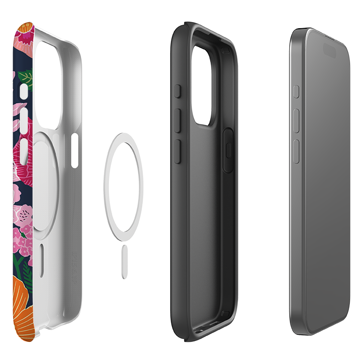 iPhone MagSafe Tough Case -  Flower Garden Navy By Kate Heiss