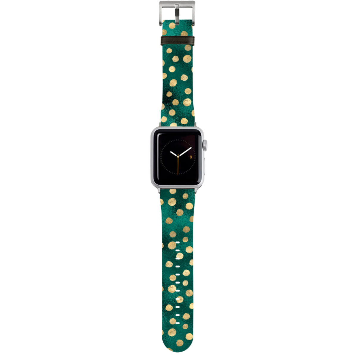 Forest and Gold Dots Apple Watch Strap