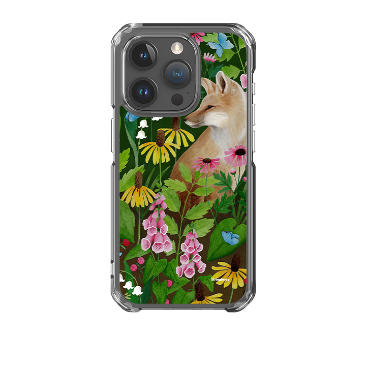 iPhone 15 Clear Case - Fox And Foxgloves By Bex Parkin
