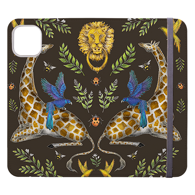 Giraffes Birds And Lion By Catherine Rowe Wallet case