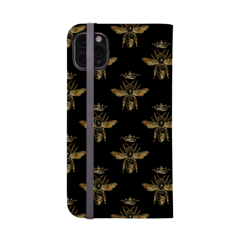 Golden Bees Black Wallet case