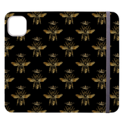 Golden Bees Black Wallet case