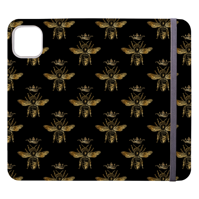 Golden Bees Black Wallet case
