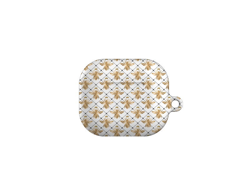 Golden White Bees Airpod Case Gen 3