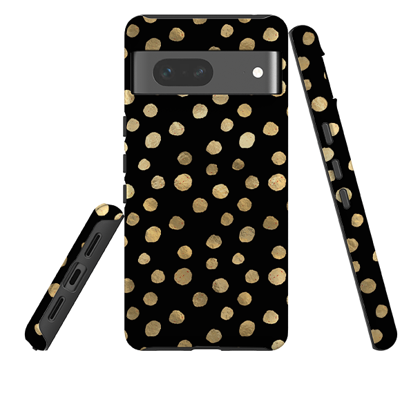 Google Tough Case - Black and Gold Dots