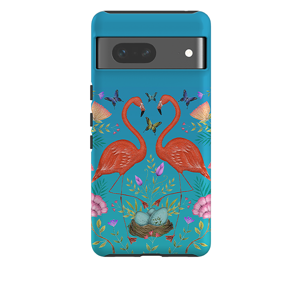 Google Tough Case -  Flamingos and Flowers By Catherine Rowe