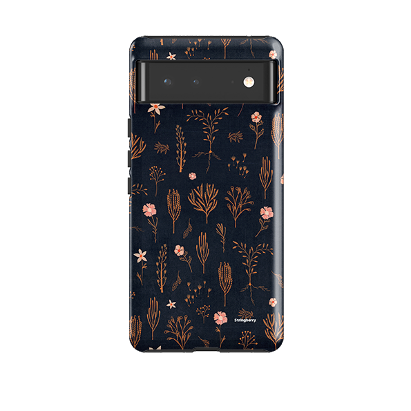 Google Tough Case - Blumenmuster Hellorange und Pink von Katherine Quinn