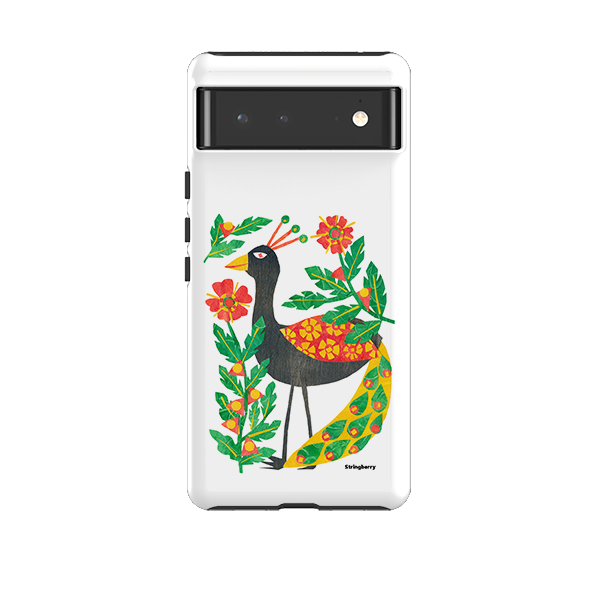 Google Tough Case -  Folk Floral Peahen By Tracey English
