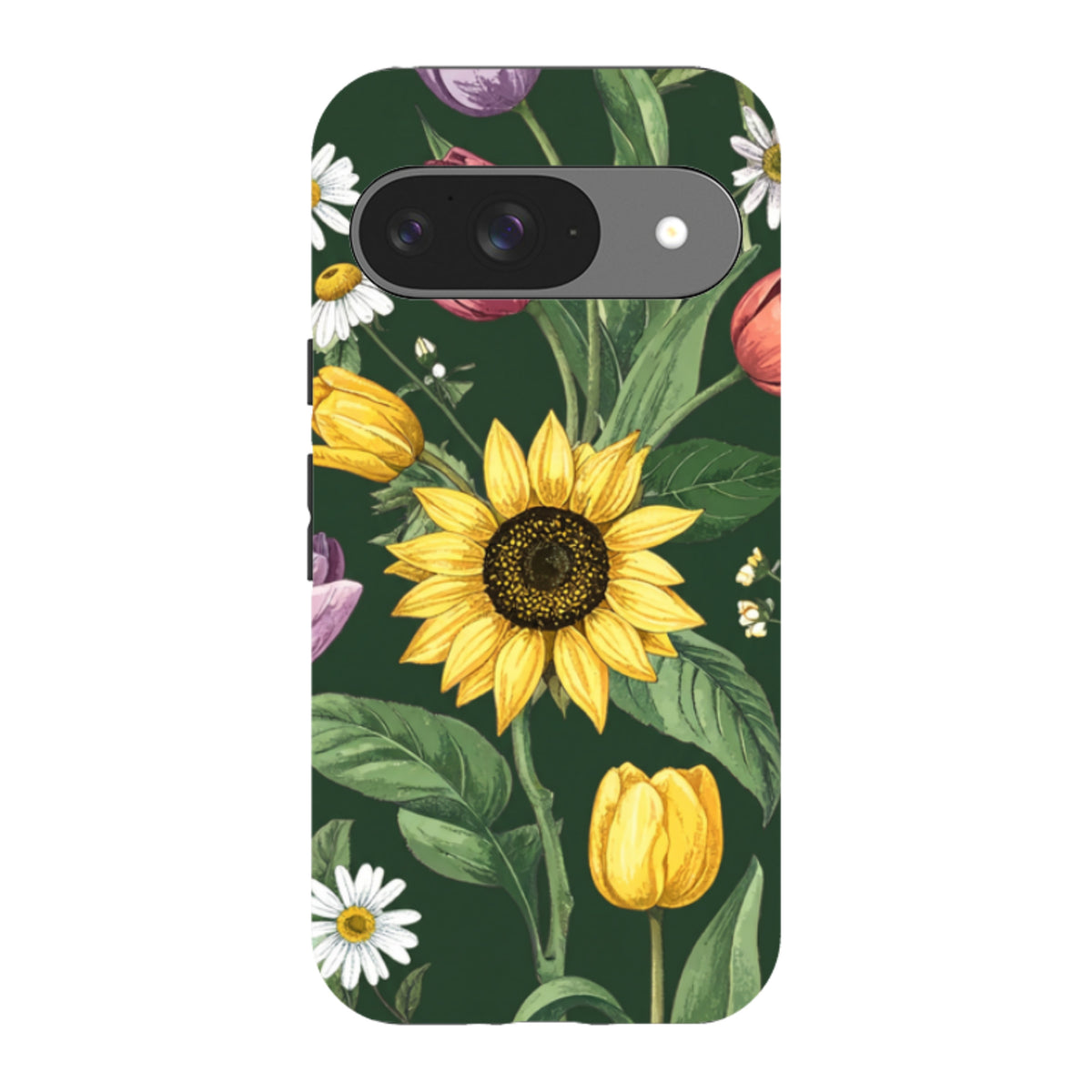 Google Tough Case - Green Sunflowers