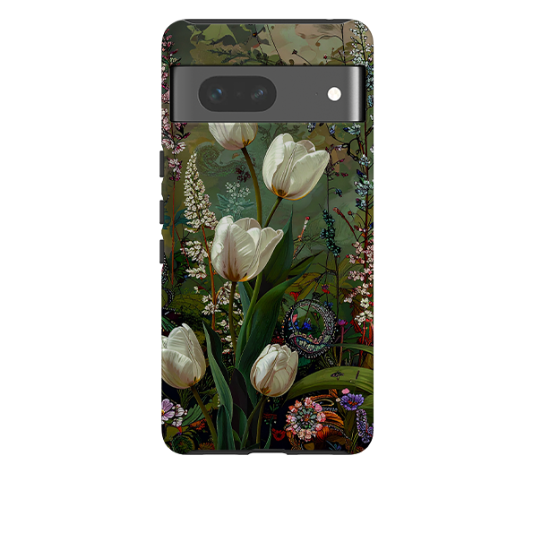 Google Tough Case - Green Vyne white Tulips